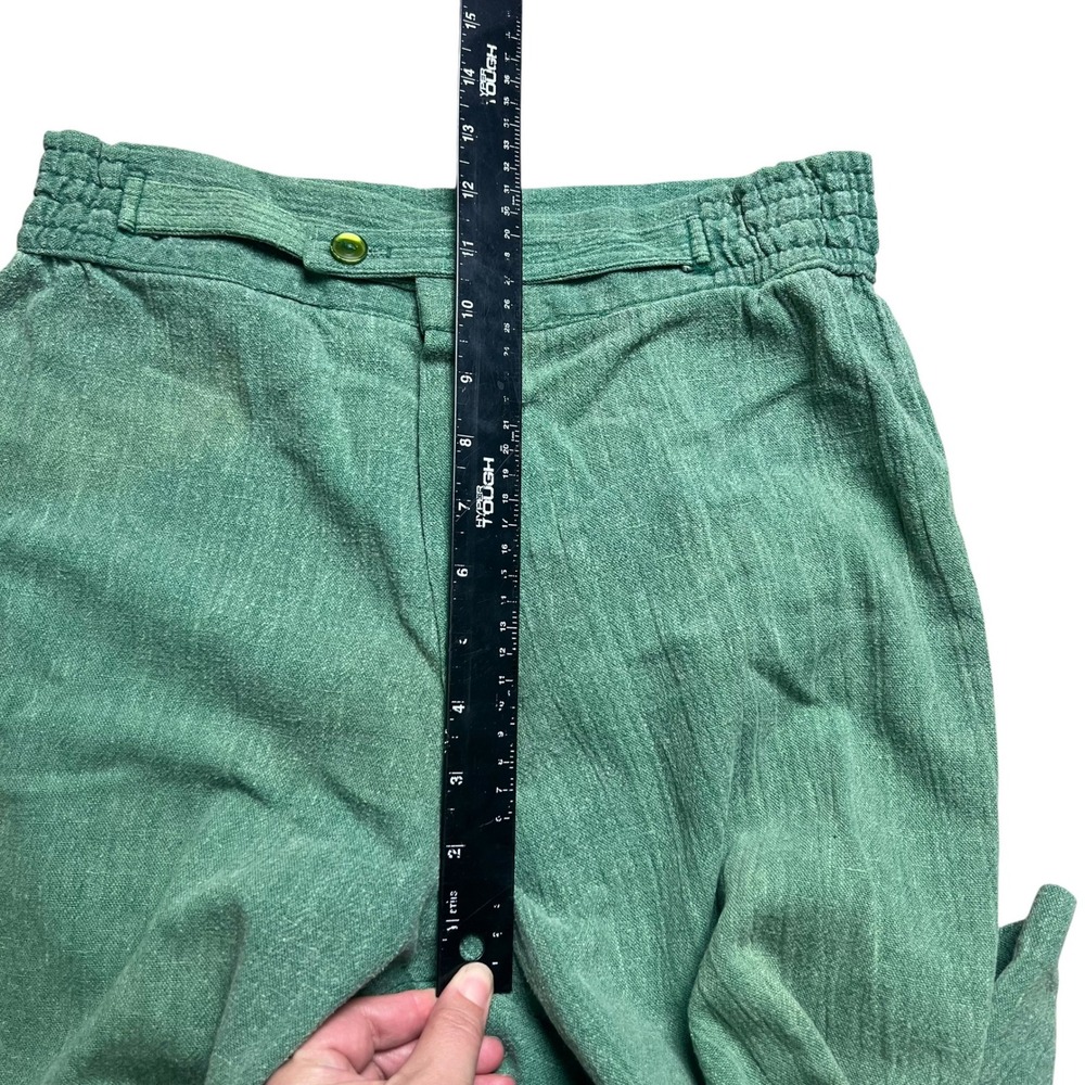 Vintage 70s Alfred Paquette Byer California Green Wide Leg High Waist Pants - Picture 7 of 12
